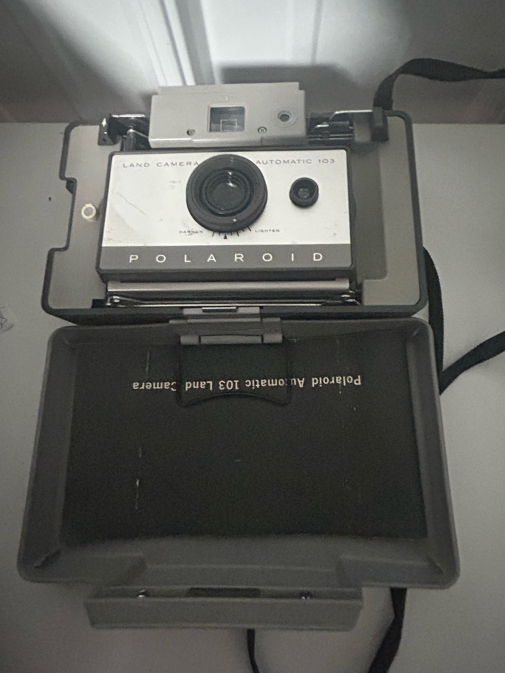 Polaroid Olive Green and Silver Land Camera Automatic 103 not tested